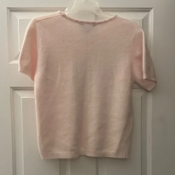 New Baby Pink Embroidered Angora blend Sweater Set - Picture 10 of 12